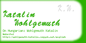 katalin wohlgemuth business card